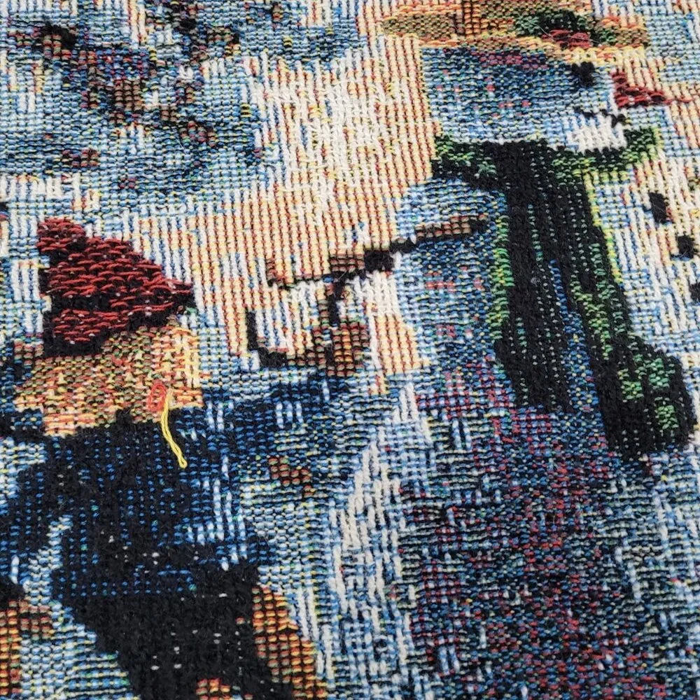 Nicky Boehme Covered Bridge Christmas Winter Woven Tapestry Throw Blanket 58x48